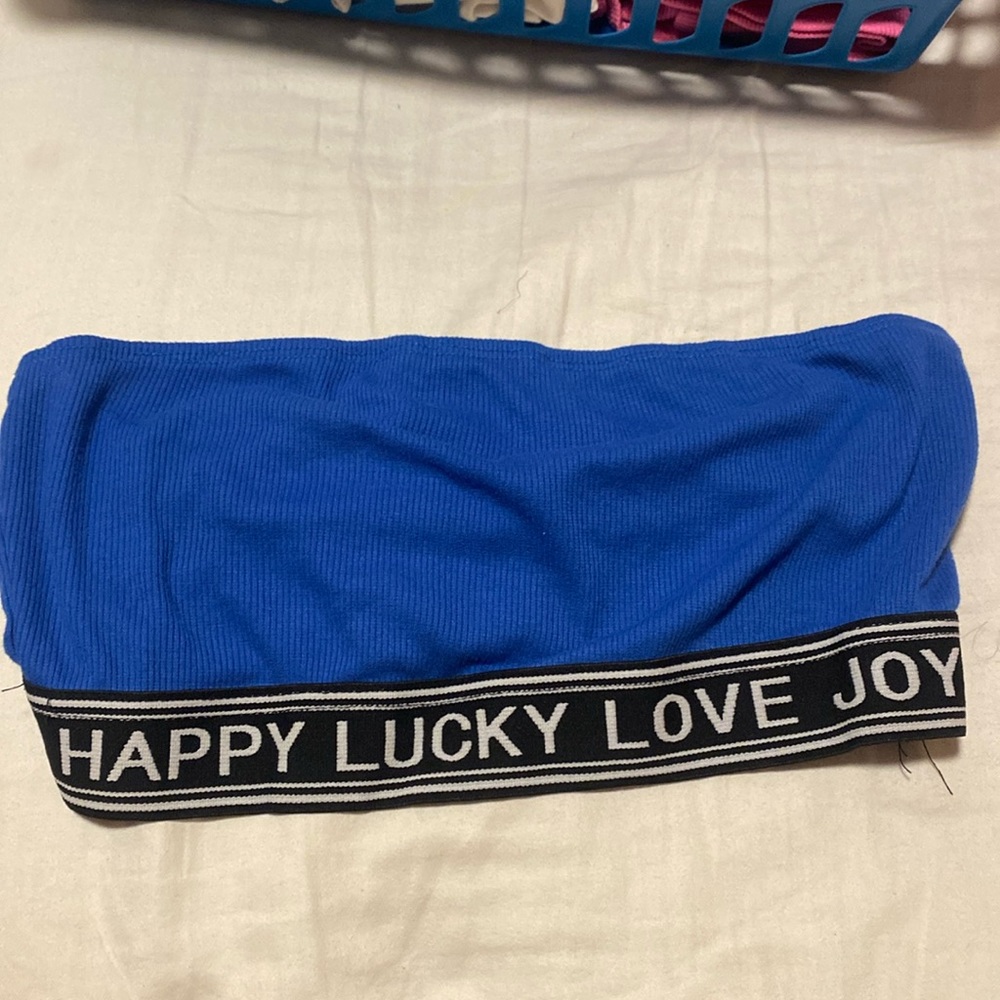 blue crop top